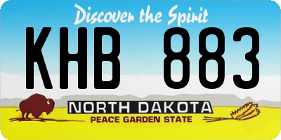 ND license plate KHB883