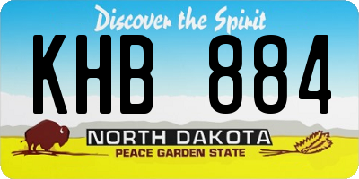 ND license plate KHB884