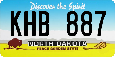 ND license plate KHB887