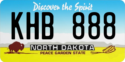 ND license plate KHB888