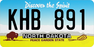 ND license plate KHB891
