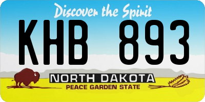 ND license plate KHB893