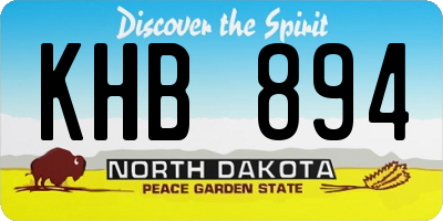 ND license plate KHB894