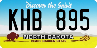 ND license plate KHB895