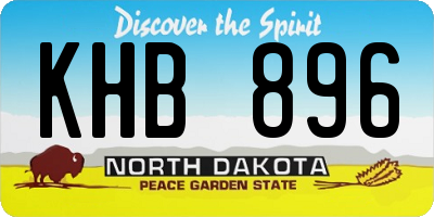 ND license plate KHB896