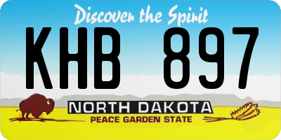 ND license plate KHB897