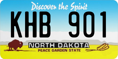 ND license plate KHB901