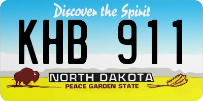 ND license plate KHB911