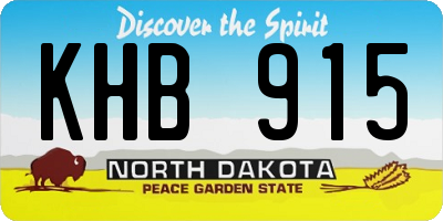 ND license plate KHB915