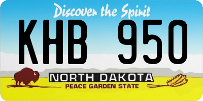 ND license plate KHB950
