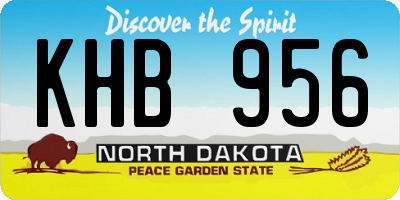 ND license plate KHB956