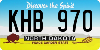 ND license plate KHB970