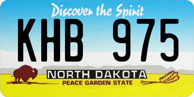 ND license plate KHB975
