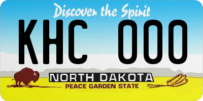 ND license plate KHC000