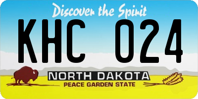 ND license plate KHC024