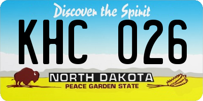 ND license plate KHC026