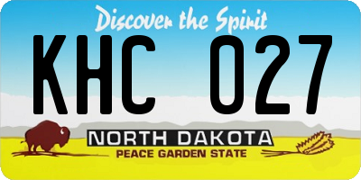 ND license plate KHC027