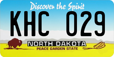 ND license plate KHC029