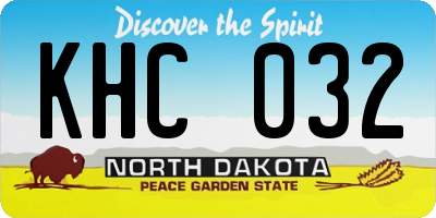 ND license plate KHC032