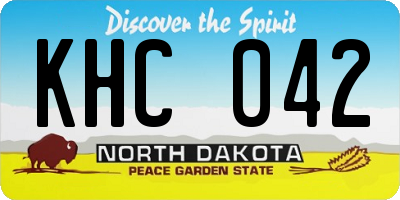 ND license plate KHC042