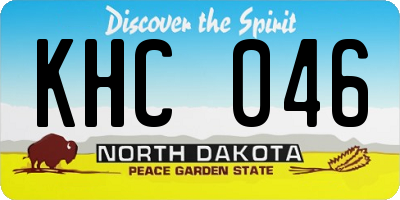 ND license plate KHC046