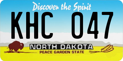 ND license plate KHC047