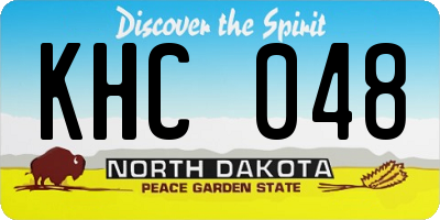ND license plate KHC048