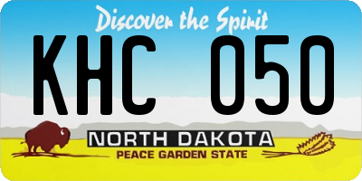 ND license plate KHC050
