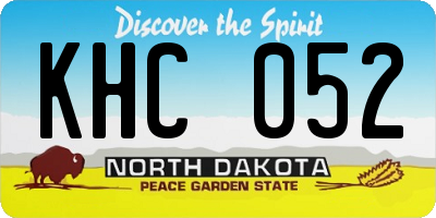ND license plate KHC052
