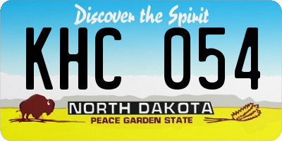 ND license plate KHC054