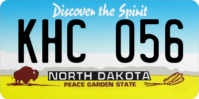 ND license plate KHC056