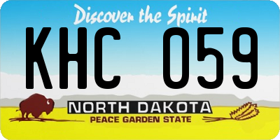 ND license plate KHC059