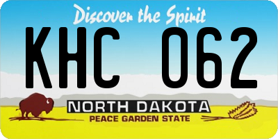 ND license plate KHC062