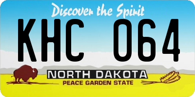 ND license plate KHC064