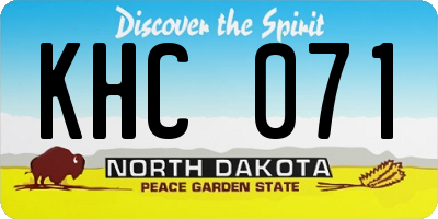 ND license plate KHC071