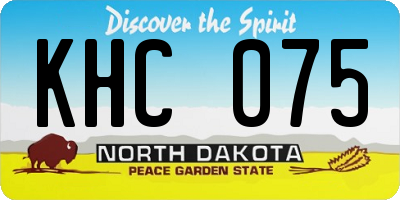 ND license plate KHC075