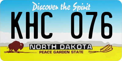 ND license plate KHC076