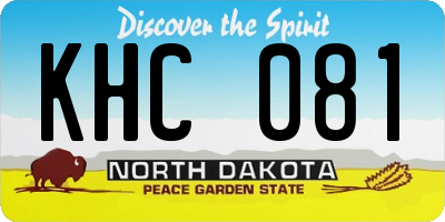 ND license plate KHC081