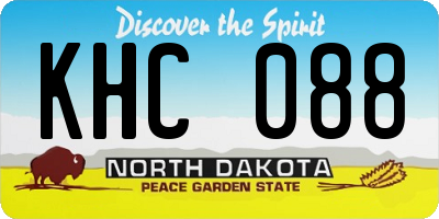 ND license plate KHC088
