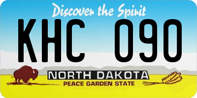 ND license plate KHC090