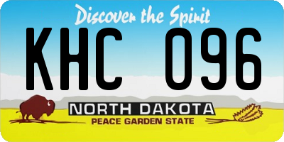 ND license plate KHC096