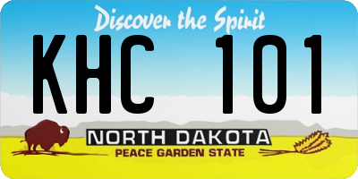 ND license plate KHC101