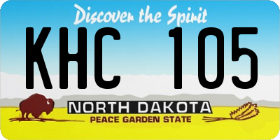 ND license plate KHC105