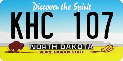 ND license plate KHC107
