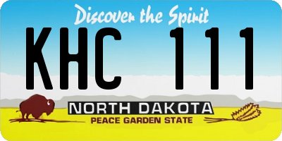 ND license plate KHC111