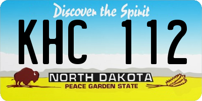 ND license plate KHC112