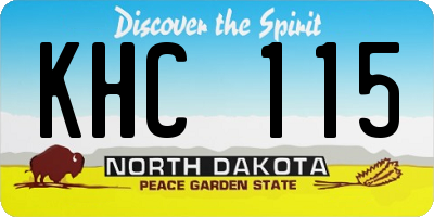 ND license plate KHC115