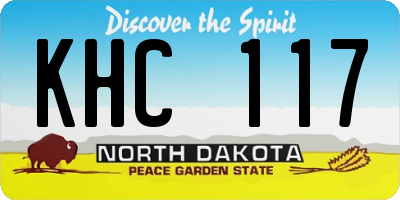 ND license plate KHC117
