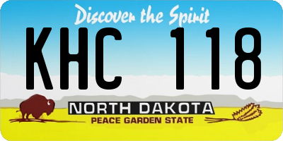 ND license plate KHC118
