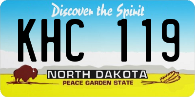 ND license plate KHC119